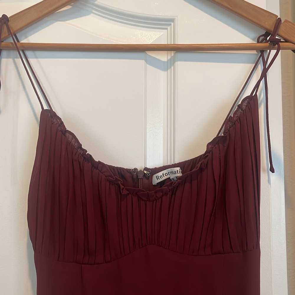 Reformation Burgundy Midi Dress
